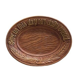 Vintage 1954 resin plate Give Us This Day Our Daily Bread